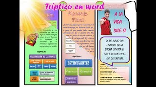 TRIPTICO EN WORD PASO A PASO [upl. by Oigaib846]