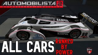 Automobilista 2 All Cars Car List Ranked by Power [upl. by Long]