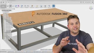 Fusion 360 Tutorial — How To Model DiResta Steel Shop Table — Assembly amp Joints [upl. by Ymer36]