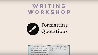 Formatting Quotations Evidence from a Prose Text [upl. by Aloise]