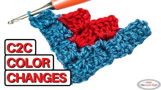 How to CHANGE COLORS in CORNER TO CORNER CROCHET C2C  5 TIPS [upl. by Francois218]