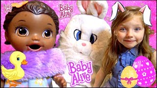 BABY ALIVE has EASTER MORNING MEET the BUNNY The Lilly and Mommy Show The TOYTASTIC Sisters The [upl. by Efren]