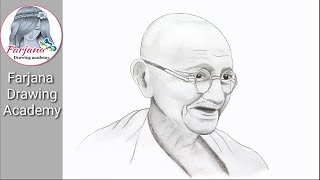 How to draw Mahatma Gandhi step by step [upl. by Gereld583]