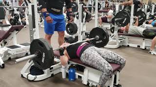 Female bench presses 225lbs for reps [upl. by Austin]