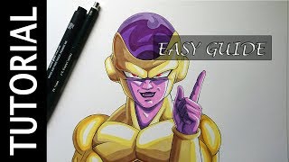 How To Draw  GOLDEN FRIEZA  EASY Tutorial [upl. by Anelle]