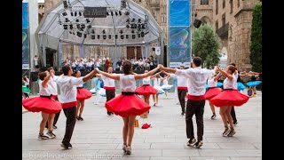 Traditional Sardana Catalan dance in Barcelona Spain [upl. by Joice737]