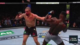 Israel Adesanya knocks out Robert Whittaker  SUPER SLOW MOTION [upl. by Frisse]