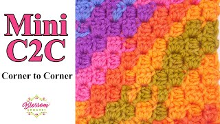 Mini C2C Corner to Corner Easy Crochet • Blossom Crochet Tutorial [upl. by Afra]