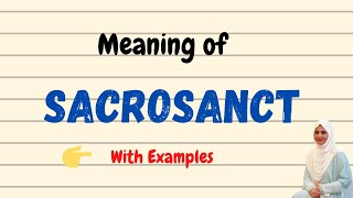 Daily vocabulary  Sacrosanct Meaning  Vocabgram [upl. by Dugan]