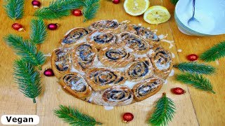 Rezept Vegane Mohnschnecken backen  Adventskalender  24 Türchen  mit Hefeteig [upl. by Yeslrahc953]