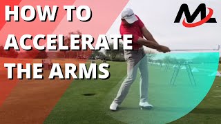 How To Accelerate The Arms In The Golf Swing  Milo Lines Golf [upl. by Cox]