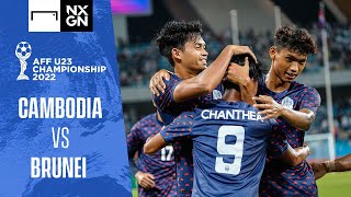 AFF U23 Championship 2022  Cambodia vs Brunei highlights [upl. by Lodhia]