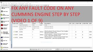 FIX ANY CUMMINS FAULT CODE STEP BY STEP VIDEO 1 OF 9 [upl. by Affay]