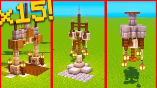 MINECRAFT ⏩ 15 DISEÑOS de LAMPARAS para tus CONSTRUCCIONES 😍 [upl. by Allehcram96]