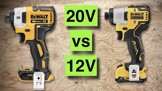 Dewalt Impact Driver head to head 12V vs 20V [upl. by Rutan372]