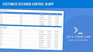 WPF C  Customize DataGrid Control in WPF  UI Design in Wpf C Jds Code Lab [upl. by Afas]