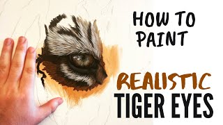 How to Paint a Realistic Tiger Eye in Acrylic Paint [upl. by Vashti]