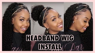 How To Apply Headband Wig  Glueless Wig Install  DONMILY HAIR [upl. by Nivla]