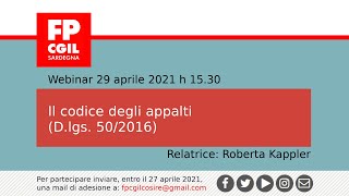 Il codice degli appalti Dlgs 502016 [upl. by Thorn209]