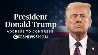 WATCH LIVE President Donald Trumps 2025 address to Congress  PBS News Special [upl. by Adnohser6]