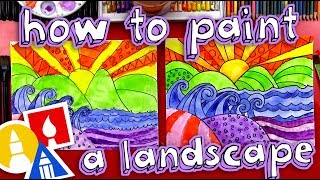 How To Paint A Beautiful Landscape for kids [upl. by Lynnworth]