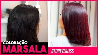 Tinta de Cabelo Marsala Passo a Passo Forever Liss [upl. by Waltner]