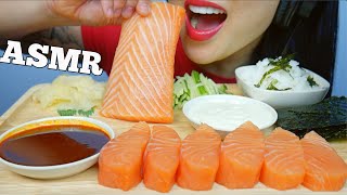 ASMR SUSHI GRADE SALMON SLAB SASHIMI  FIRE SAUCE  MAYO EATING SOUNDS NO TALKING  SASASMR [upl. by Ahtibbat]