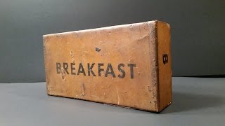 1945 US K Ration Breakfast MRE Review 70 Year Old Pork amp Eggs Meal Ready To Eat Unboxing [upl. by Arza]