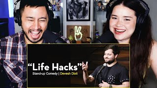 DEVESH DIXIT  Life Hacks  Stand Up Comedy  Reaction by Jaby Koay amp Achara Kirk [upl. by Millburn910]