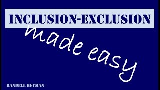 Inclusionexclusion principle made easy [upl. by Llevad]