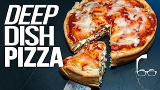 EASY HOMEMADE DEEP DISH PIZZA RECIPE  SAM THE COOKING GUY 4K [upl. by Okihcim]