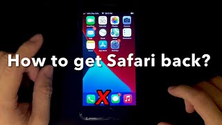 How to get Safari app back on IPhone [upl. by Cockburn]