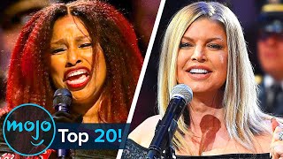 Top 20 American National Anthem Performance Fails [upl. by Ddal380]