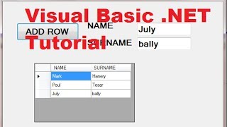 Visual Basic NET Tutorial 44  How To Use DataGridView Adding rows [upl. by Ahseinar]