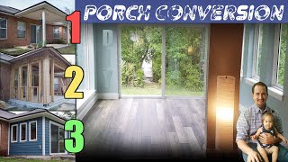 Porch To Sunroom DIY Build Start to Finish Demonstration [upl. by Geoff369]