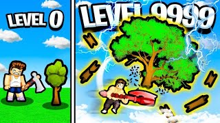 CHOPPING MAX LEVEL TREE in Timber  Roblox [upl. by Elreath]