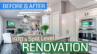 BeforeAfter 70s Split Level Renovation [upl. by Tiraj]