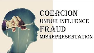 Coercion Undue Influence Fraud Misrepresentation  Indian Contract Act 1872  Law Guru [upl. by Nnylyma472]