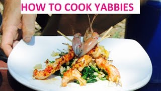 How to Cook Yabbies cooking and fishing and cooking Australian Bush Food Paul Breheny [upl. by Yatnwahs]