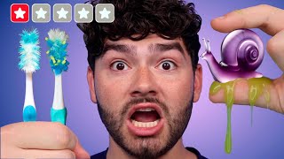 I Tested 1Star Toothbrushes vs Foods [upl. by Odlaner]