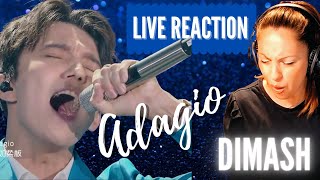 VOCAL COACH ADAGIO DIMASH REACTION REACCION LIVE captions [upl. by Ceevah]