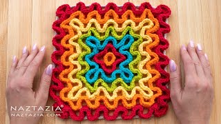 HOW to CROCHET WAVY PAD  WIGGLY Crochet Tutorial [upl. by Aneahs]