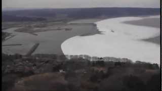 Tsunami at Kuji port Iwate Prefecture helicopter view [upl. by Ailene]