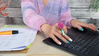 ASMR Paper amp Typing Sounds • Data Entry • Home Office Ambiance [upl. by Spatz747]