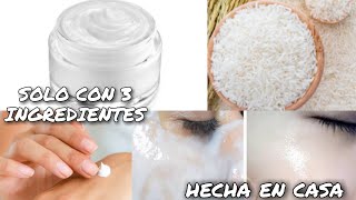 CREMA DE ARROZ ANTIEDAD Y ACLARADORA PARA EL ROSTRO CON SOLO 3 INGREDIENTES [upl. by Amena]