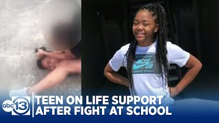 Teen on life support after fight outside middle school [upl. by Lytsyrk]