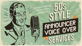 50s Announcer Voice Over Services by Andrew Helbig [upl. by Samford]