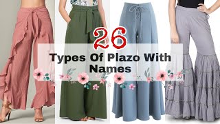 26 Types Of Palazzo With Names  Different Types Of Plazo With Names  Latest Plazo Pant Design 2021 [upl. by Tiffany]