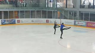 Mishina and Galliamov New short program 20232024 [upl. by Nodal]