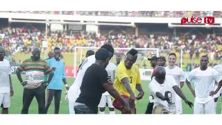 Asamoah Gyan amp Adebayor dancing with Gasmilla to Telemo 2015 [upl. by Atikihc]